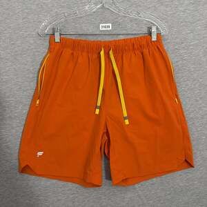 Fabletics Men's Medium Orange One Shot 7" Inseam Linerless Activewear Shorts